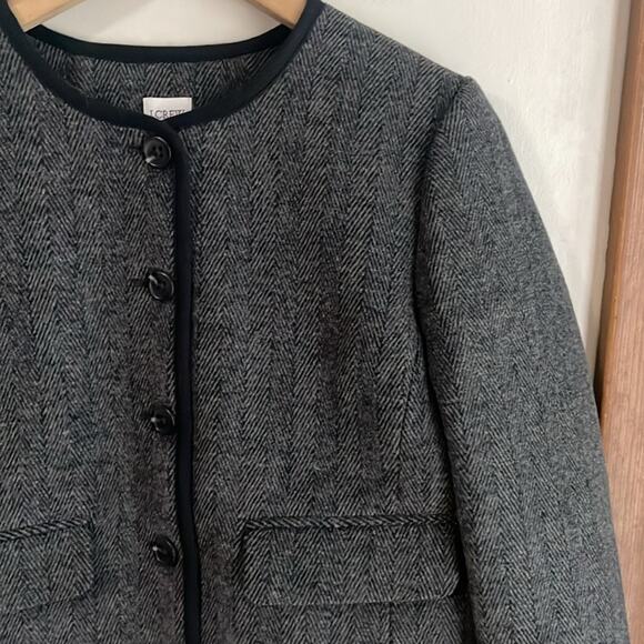 J.Crew Wool-blend Herringbone Lady Jacket Heathered Grey Herringbone - Picture 4 of 15